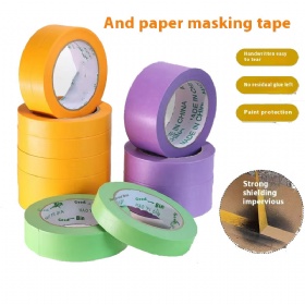 High Adhesion Wholesale Paper Tape Strong Rubber Masking Beauty Seam Color Separation Spray Paint Masking Paper Tape