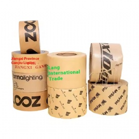 Eco-Friendly Single Sided Self-Adhesive Rubber Waterproof Degradable Matte Writable Printed Kraft Paper Tape in a Writable Box