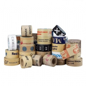 Custom 48mm Water-Free Self-Adhesive Kraft Paper Tape Environmentally Friendly & Degradable Bookable Die Cut Printing