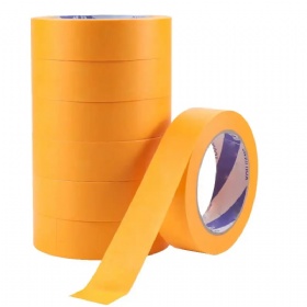 Wholesale Water Based Silicone Glue Lemon Yellow High Temperature Resistance Crepe Paper Masking Tape for Painting Paint Indoor