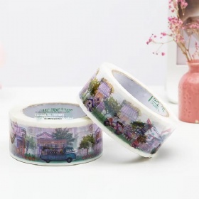 Cartoon Personality Express Sealing Adhesive Paper Wide Tape Cute Animation Landscape BOPP Packaging Warning Tape