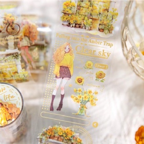 JIANGLUN Romantic Literature Art Hand Account Decoration Material PET Tape Slow Life Series Paste Single Acrylic Masking