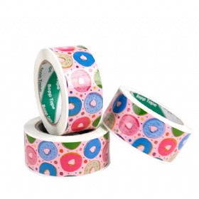 Large Roll Cute Donut Tape Water Activated for Express Logistics Packaging Sealing Wholesale Supply Express Packaging Box Glue