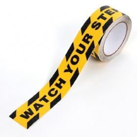 Wholesales Customized PVC Anti slip Tape with Black and Yellow Printing High Adhesion Tape with Lettering Frosted Tape