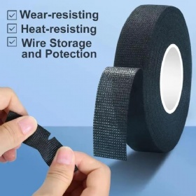 25M Heat-Resistant Electrical Tape Waterproof Auto Wiring Fabric Wrap Harness Bundle Insulation Cable Organizer Hot Melt Tapes