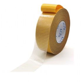 High Adhesive Mesh Fiber Double Sided Tape for Door Window Leather Foam Carpet Backing Fiberglass Tape Yellow Release Paper
